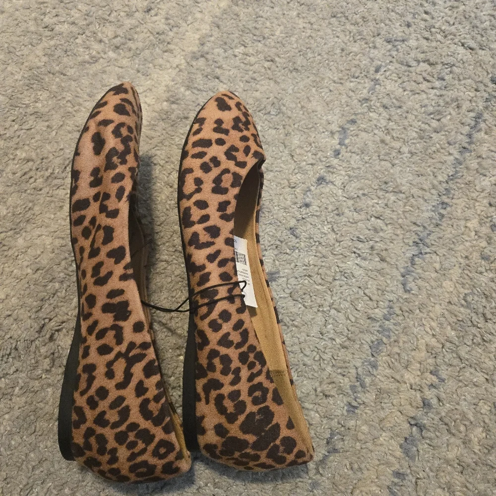 Lane Bryant Leopard Print Ballet Flats Size 10W NWT Animal Print Cheetah Shoes - Picture 6 of 6